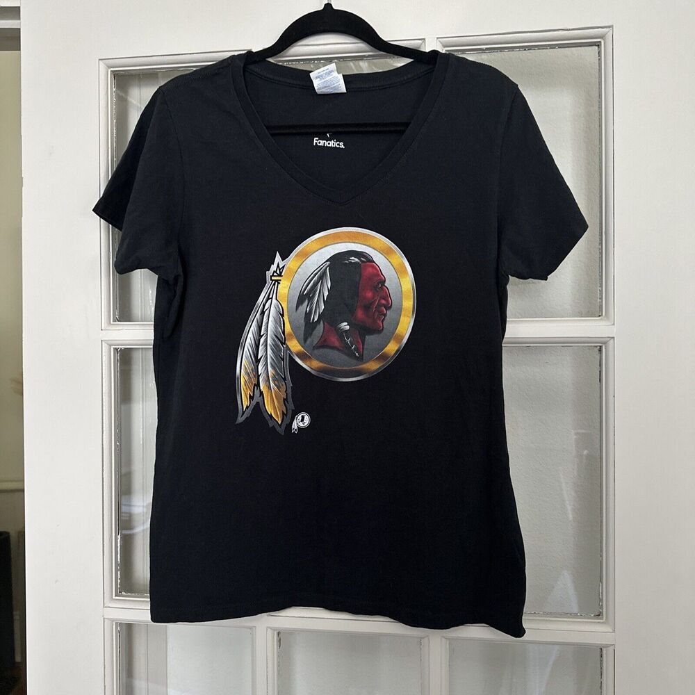Fanatics NFL Washington REDSKINS Tee Shirt Women's Medium V Neck Top